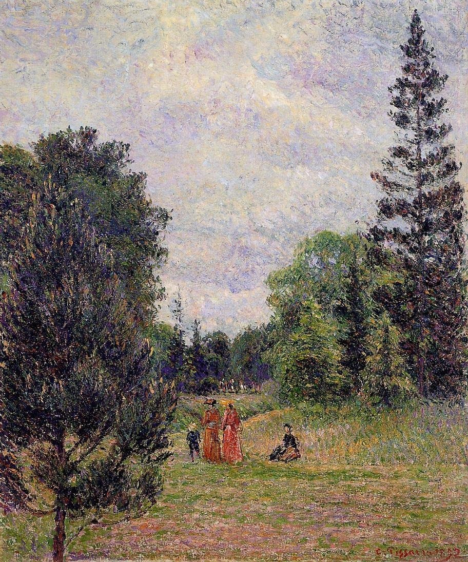 Camille Pissarro, Kew Gardens, Crossroads near the pond.