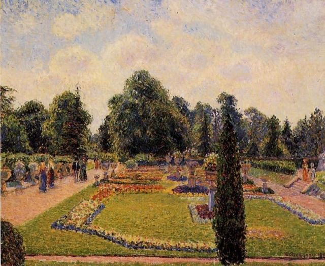 Camille Pissarro - Kew Gardens Path between the pond and the palm