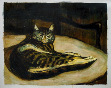 Steinlen''s Le Chat. Oil replica by Fabulous Masterpieces