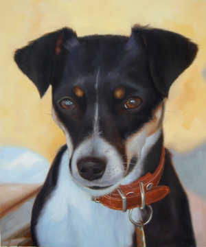 Dog Portrait. Hand painted with oils