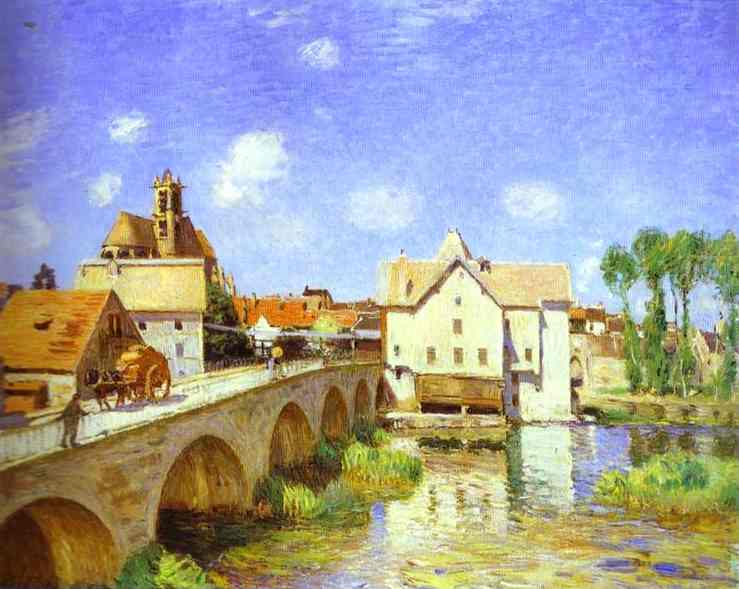The Moret Bridge in the Sun by Alfred Sisley
