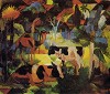Landscape with Cows and Camel by Macke