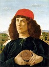 BotticelliPortrait of a Young Man with a Medallion of Cosimo