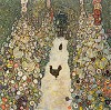 Klimt Garden Path with Chickens Klimt Garden Path with Chickens